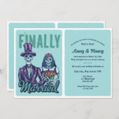 ついに結婚しました 結婚式後の披露宴招待状 招待状 (正面/裏面)