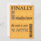 ついに結婚しました!面白い結婚後招待状 招待状 (正面)