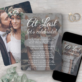 ついに結婚式 2 写真と白いテキスト 招待状