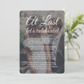 ついに結婚式 2 写真と白いテキスト 招待状 (スタンド正面)