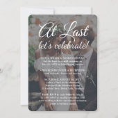 ついに結婚式 2 写真と白いテキスト 招待状 (正面)