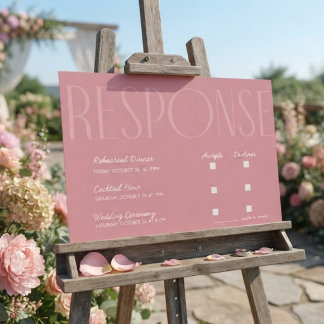 ついに結婚 モダンな結婚式の出欠返信 招待状