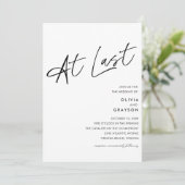 ついに編集可能なモダン ミニマリスト ウェディング 招待状 (スタンド正面)