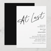 ついに編集可能なモダン ミニマリスト ウェディング 招待状 (正面/裏面)