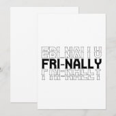 ついに面白いカジュアルフライデー週末パーティーギフト 招待状 (正面/裏面)