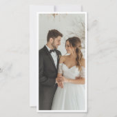 ついに エレガント モダン ピンク リボン フォト ブックマーク セーブザデート (裏面)