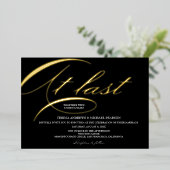 ついに カリグラフィー エレガント タイポグラフィー ウェディング 箔シーズンカード (立ち正面)