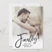 ついに カリグラフィー ブラシ スクリプト モダン シック フォト セーブザデート (正面)