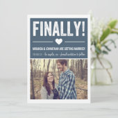 ついに - 海軍 フォト セーブ・ザ・デート アナウンスメント 招待状 (スタンド正面)