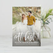 ついに 結婚式の日程が決定しました 保存用日付カード サンキューカード (スタンド正面)