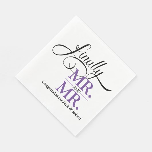 ついにMr.とMr.のウェディングレセプションカクテル スタンダードランチョンナプキン (角)