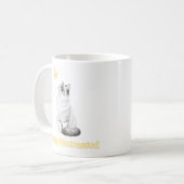 つい目が離せない かわいい猫ちゃん＆蝶々のデザイン コーヒーマグカップ (正面左)