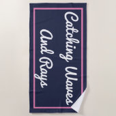 つかまえる波および光線のビーチタオル ビーチタオル (正面)