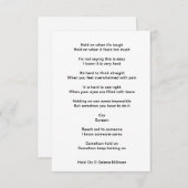 「つかまって」詩 エンクロージャーカード (正面/裏面)