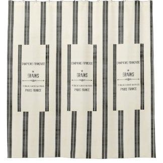 つぎはぎのフランスのな穀物袋シャワー・カーテン シャワーカーテン