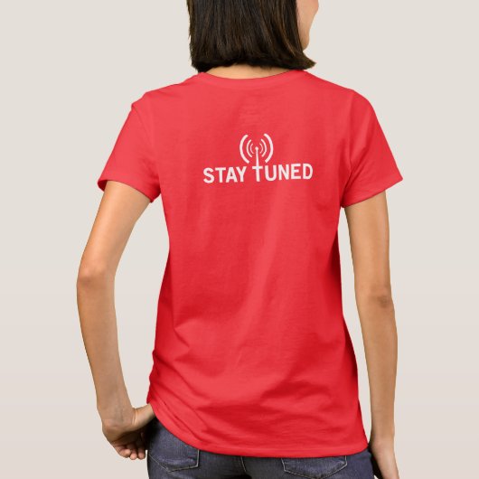 つけて下さい。 調整して下さい。 引続き注目して下さい。 女性のTシャツ Tシャツ (裏面)