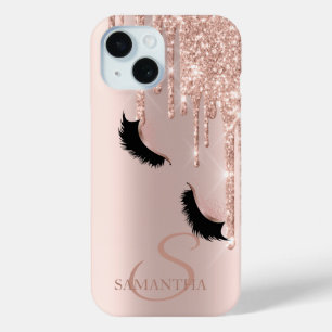 つけまつげ グリッター ローズゴールド ダリップス iPhone 15ケース
