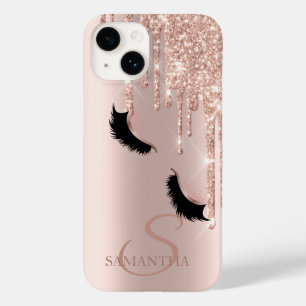 つけまつげ グリッター ローズゴールド 滴り落ちる Case-Mate iPhone 14ケース