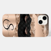 つけまつげ ブラック ローズゴールド ラメ Case-Mate iPhoneケース (裏面 (横))