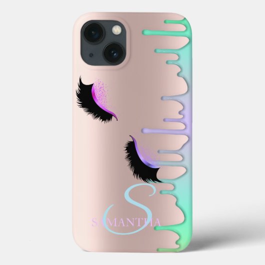 つけまつげ レインボードリップス ローズゴールド Case-Mate iPhoneケース (裏面)
