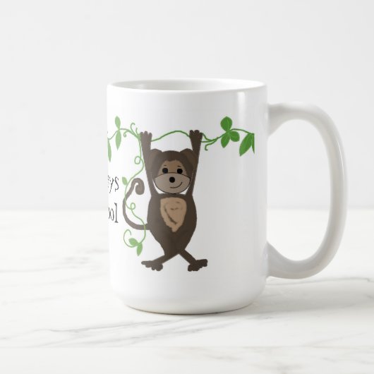 つたにぶら下がる小さなサル コーヒーマグカップ (右)