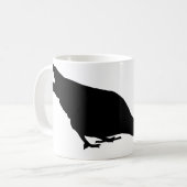 つつく順序。ブラックバード&赤いハート. コーヒーマグカップ (正面左)