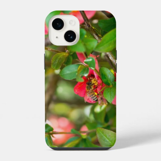 つつじの花とマルハナバチのiPhoneケース iPhoneケース (裏面)