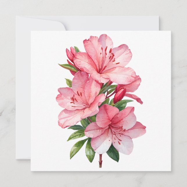 つつじの花の水彩画 (正面)