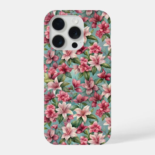 つつじの花柄 iPhoneケース (裏面)