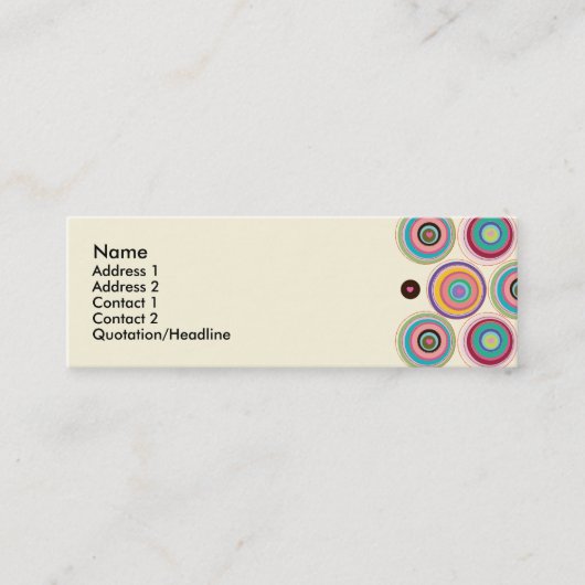 つながりのハートのプロフィールカードテンプレート スキニー名刺 (正面)