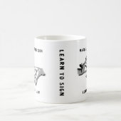 つながりをマグに署名するために学ばせます コーヒーマグカップ (中央)