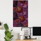 つながりカラフルフラクタル抽象芸術風景 ポスター (ホームオフィス)