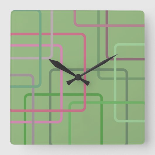 つながり1 スクエア壁時計 (正面)