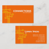 つながり-黄色およびオレンジ 名刺 (正面/裏面)