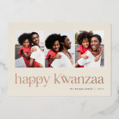 つながり | 3写真Kwanzaa 箔シーズンカード (正面)