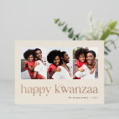 つながり | 3写真Kwanzaa 箔シーズンカード (立ち正面)