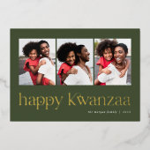 つながり | 3写真Kwanzaa 箔シーズンカード (正面)