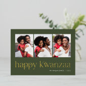 つながり | 3写真Kwanzaa 箔シーズンカード (立ち正面)