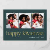 つながり | 3写真Kwanzaa 箔シーズンカード (正面)