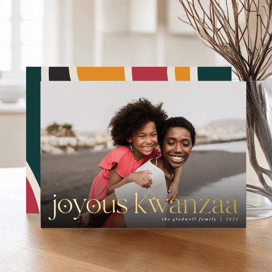 つながり | Full Photo Joyous Kwanzaa 箔シーズンカード