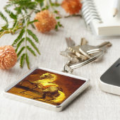 つばのある灰色の馬 キーホルダー (側面)