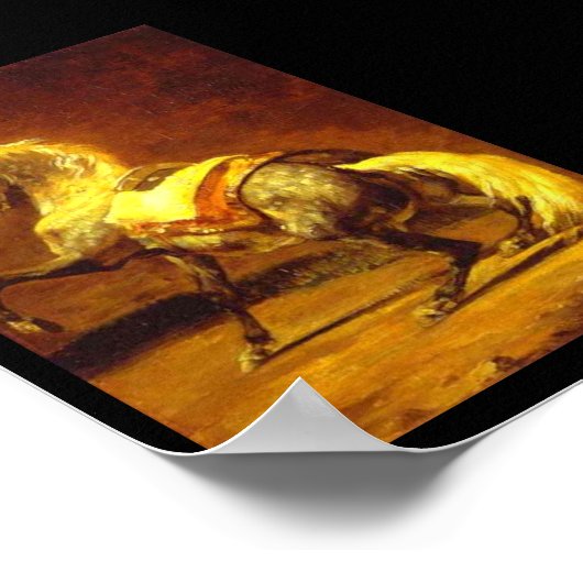 つばのある灰色の馬 ポスター (角)