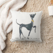 つばのアメリカ人のMojoの黄色い枕を持つ犬 クッション (ブランケット)