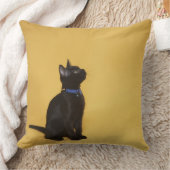 つばの黒い子ネコ クッション (ブランケット)