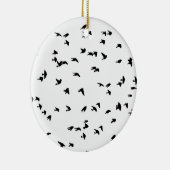 つばめの飛行中に鳥のプリント セラミックオーナメント (右)