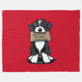 つば付きコリー フリースブランケット (正面(横))