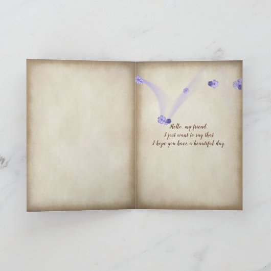 つぼのアジサイおよびアン女王のレースの花束 カード (内部)