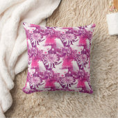 つぼのコラージュのショッキングピンクの花の花束 クッション (ブランケット)