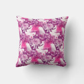つぼのコラージュのショッキングピンクの花の花束 クッション (裏面)