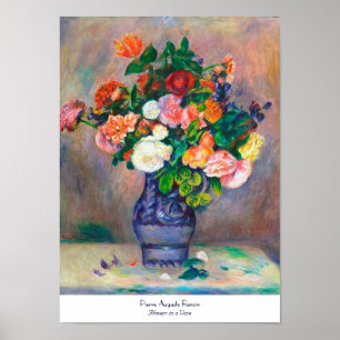 つぼのピエールAugusteルノアールの絵を描くことの花 ポスター